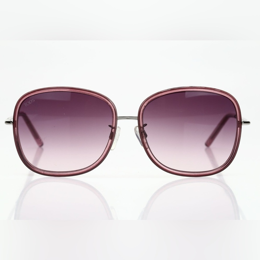 TOD'S Women's Pink 'TO47' Rectangular Sunglasses 139651